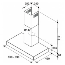 Hota decorativa Whirlpool AKR 746 IX 60cm